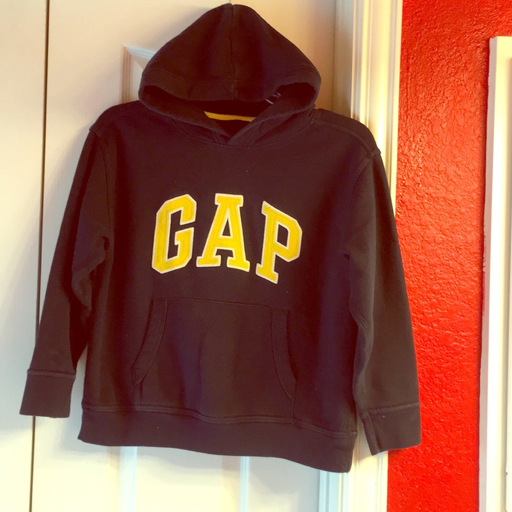 Gap navy & yellow hoodie front pocket pullover